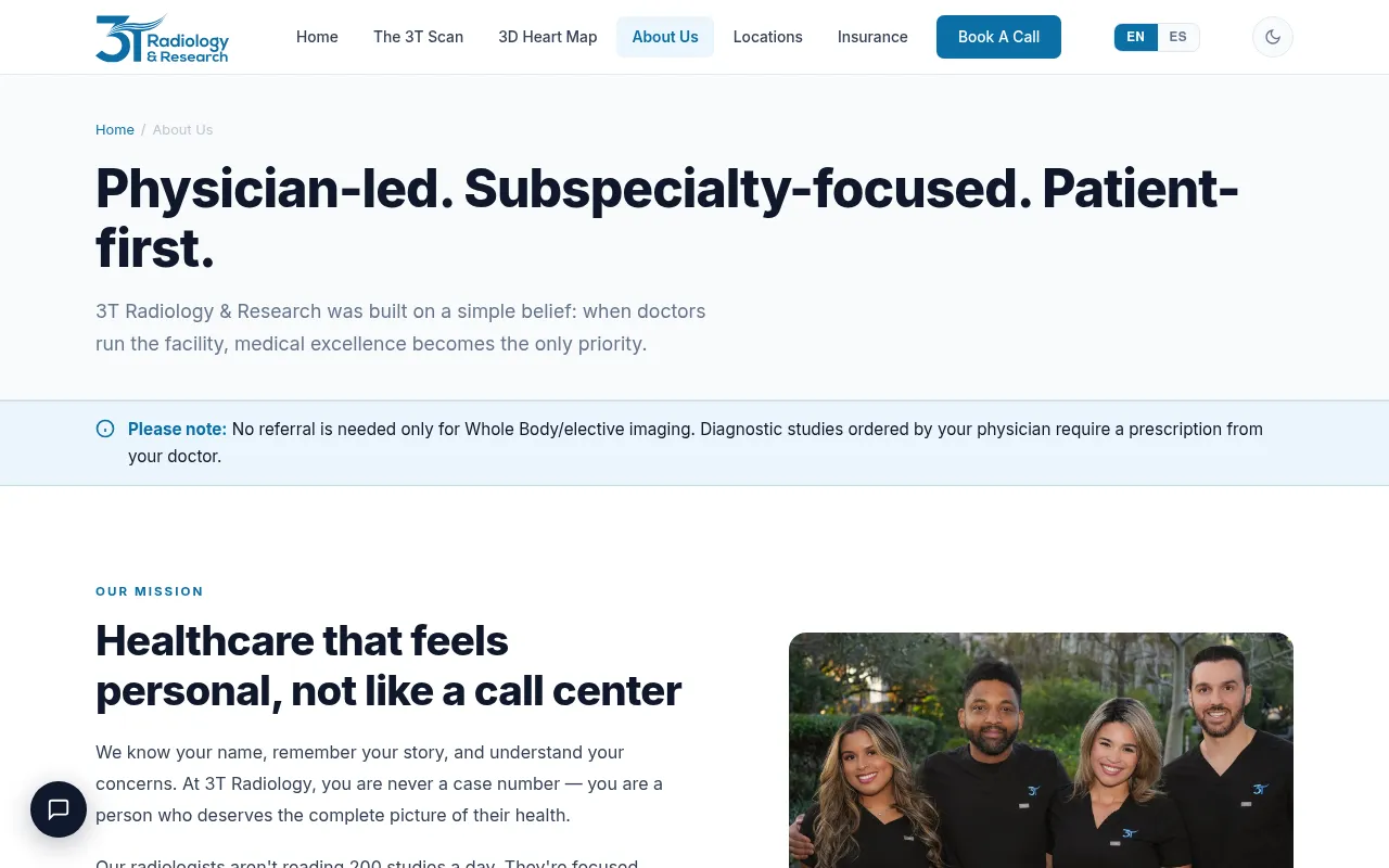 Screenshot of 3tradiology.com