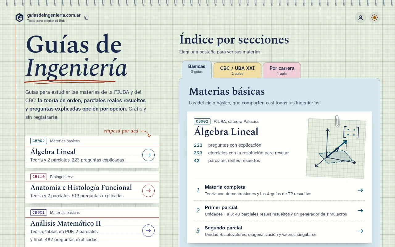 Screenshot of guiasdeingenieria.com.ar