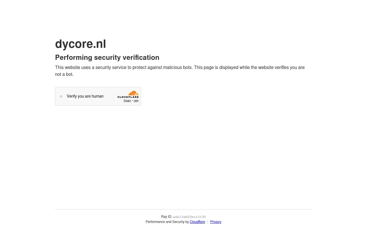 Screenshot of dycore.nl