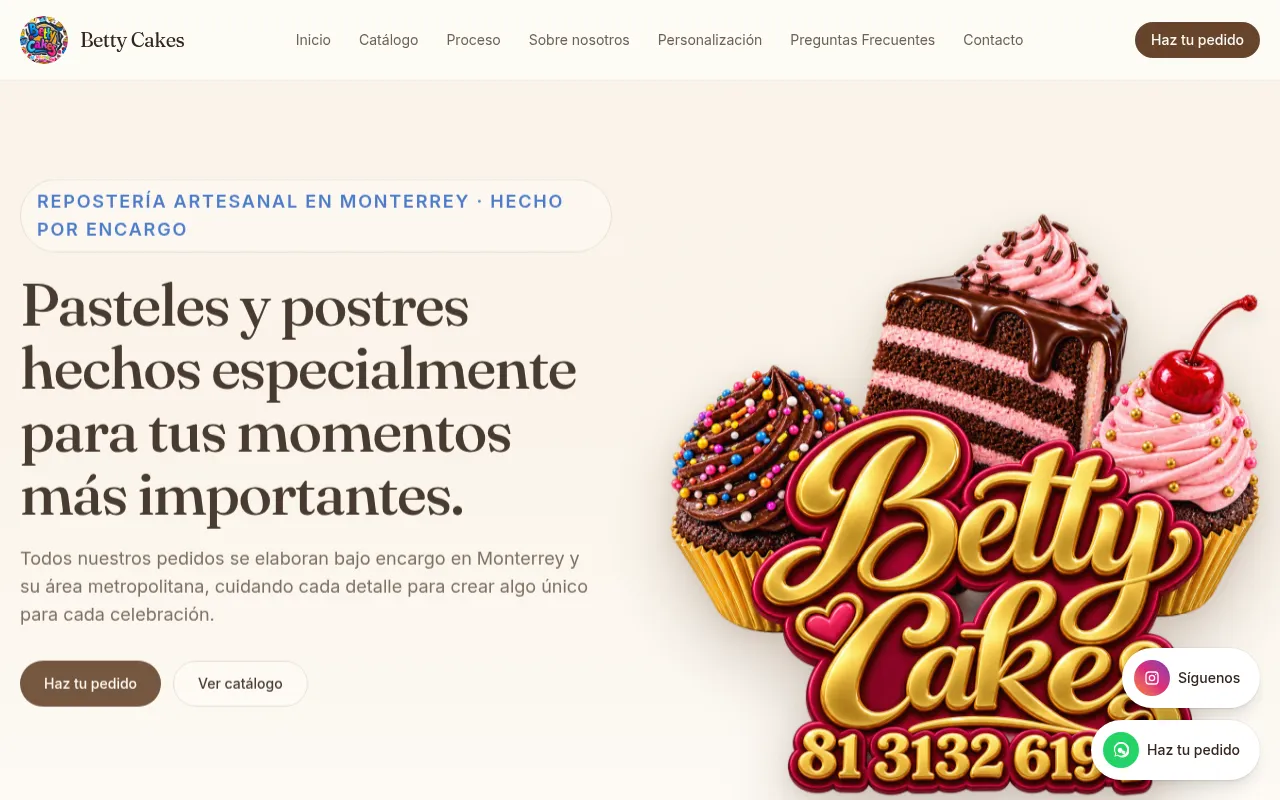Screenshot of bettycakes.com.mx