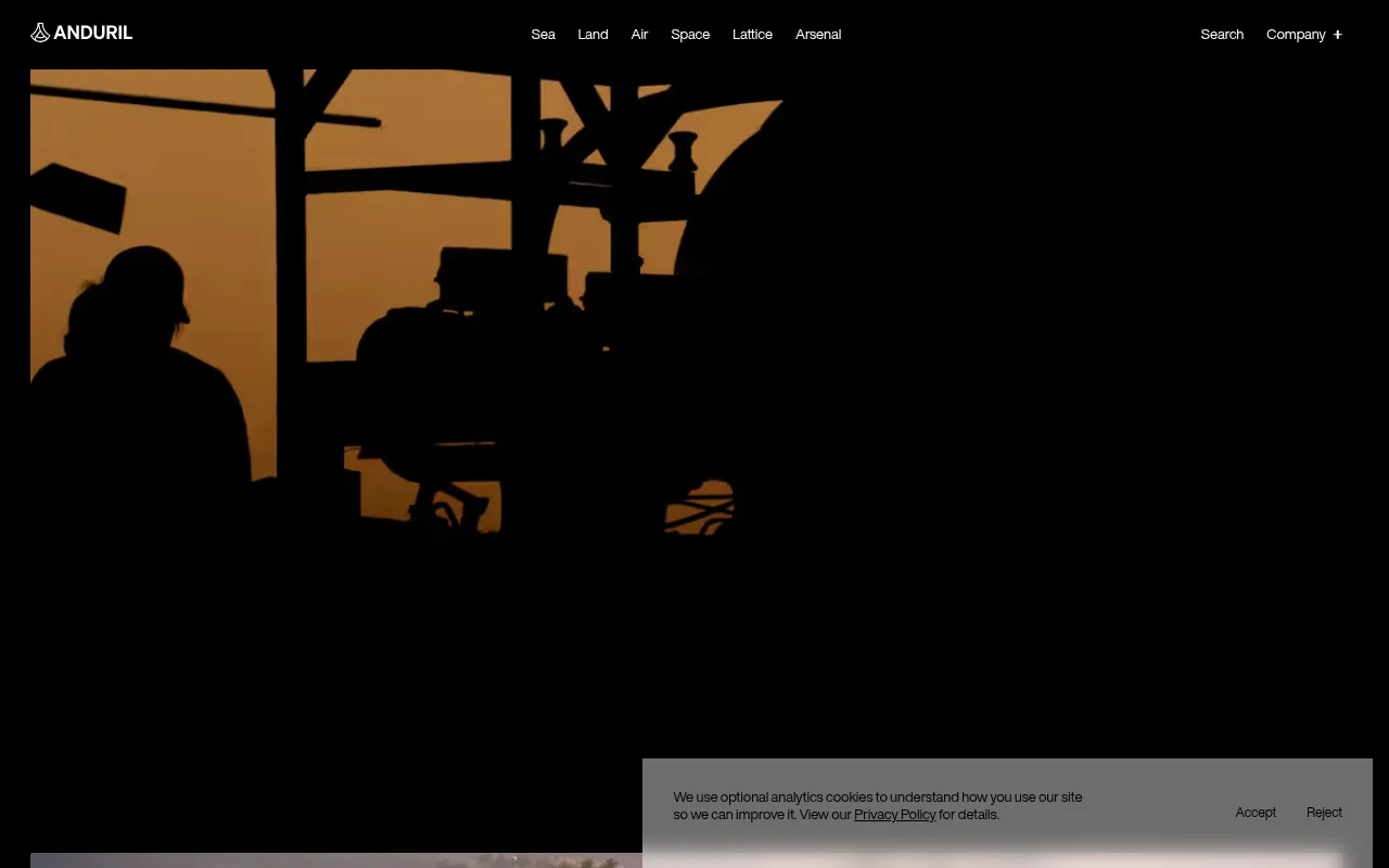 Screenshot of anduril.com