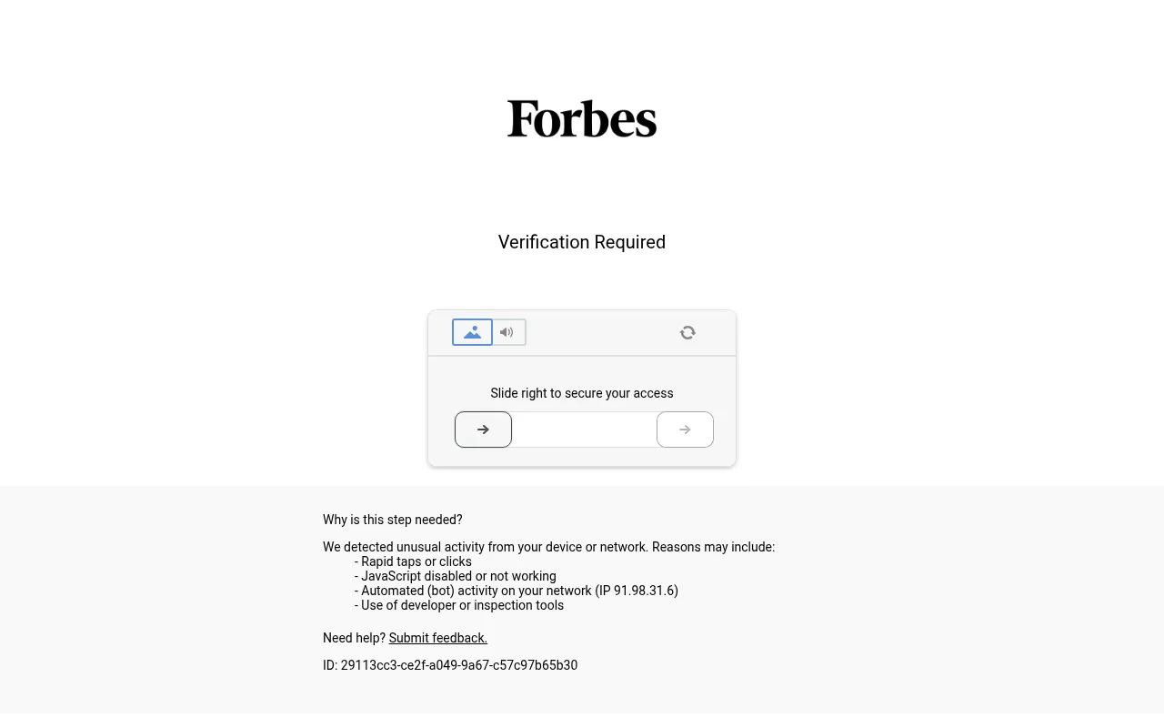 Screenshot of forbes.com