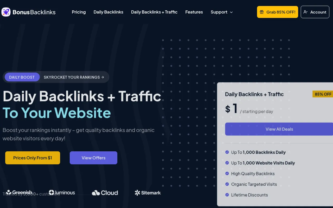 Screenshot of bonusbacklinks.com