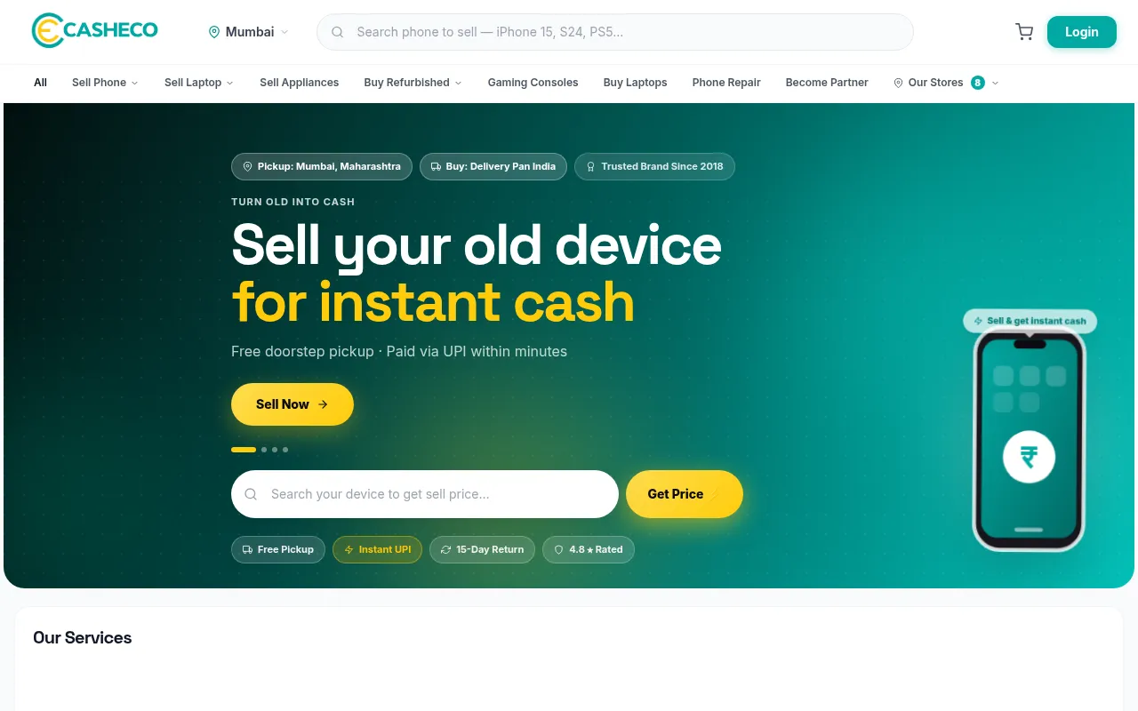 Screenshot of casheco.in