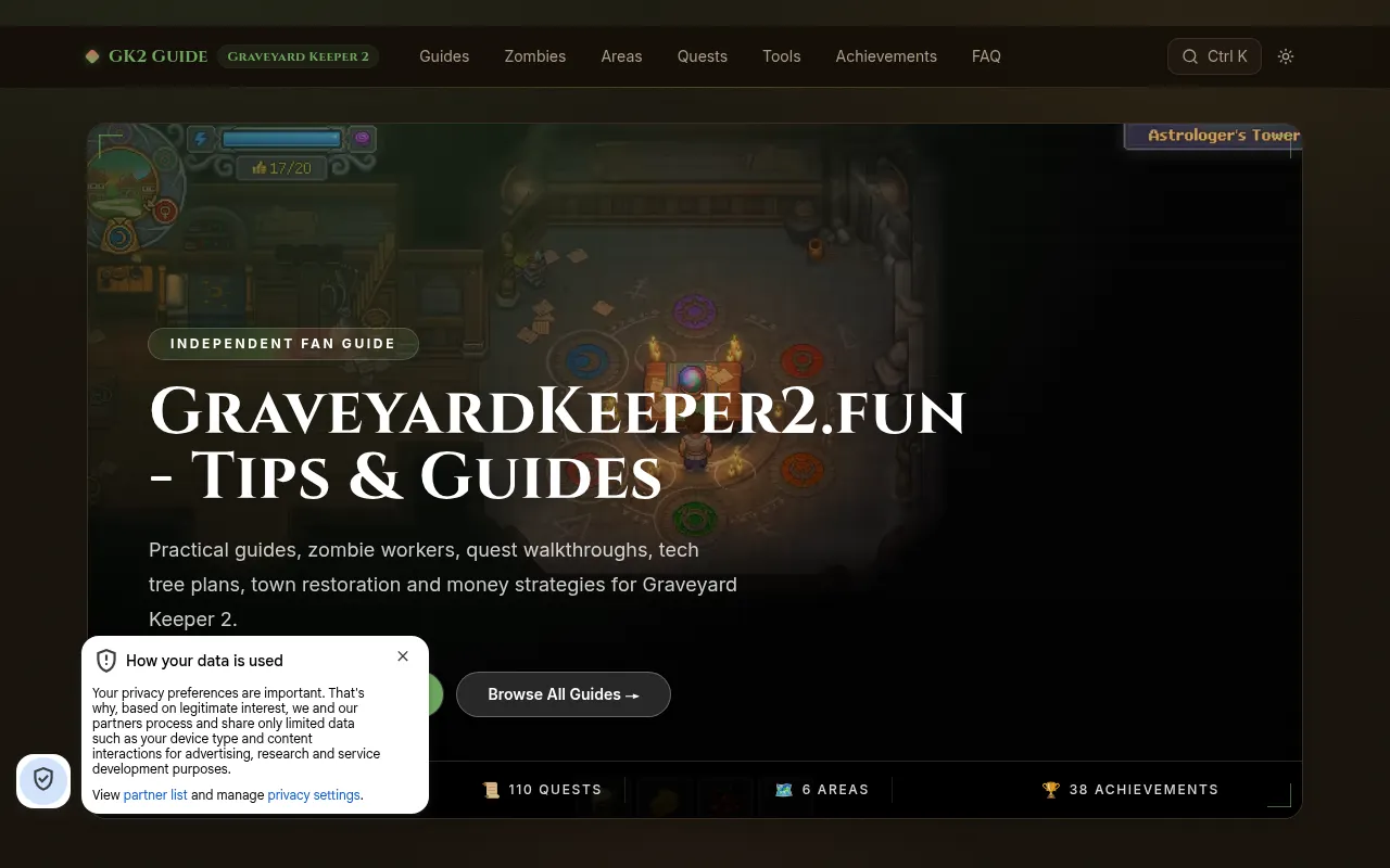 Screenshot of graveyardkeeper2.fun