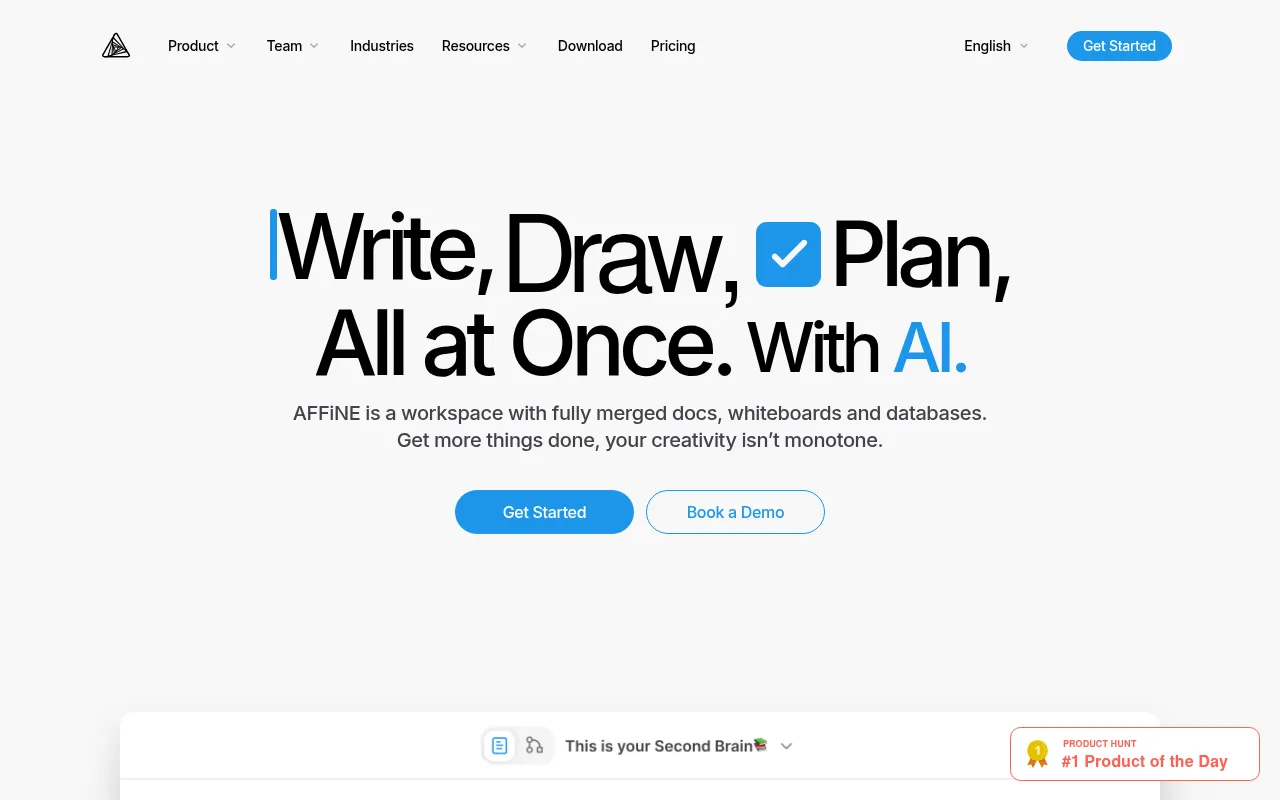 Screenshot of affine.pro
