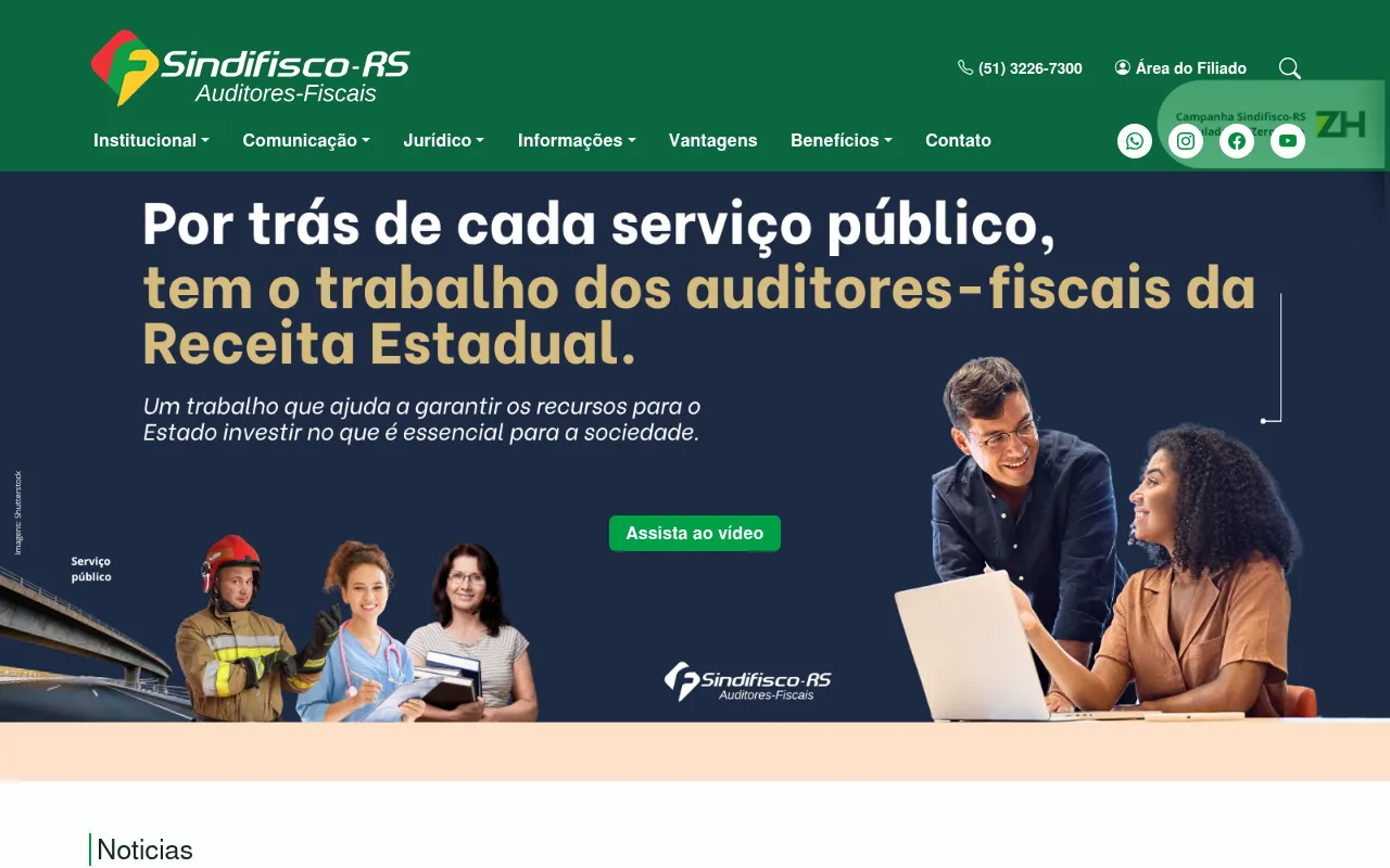 Screenshot of sindifisco-rs.org.br