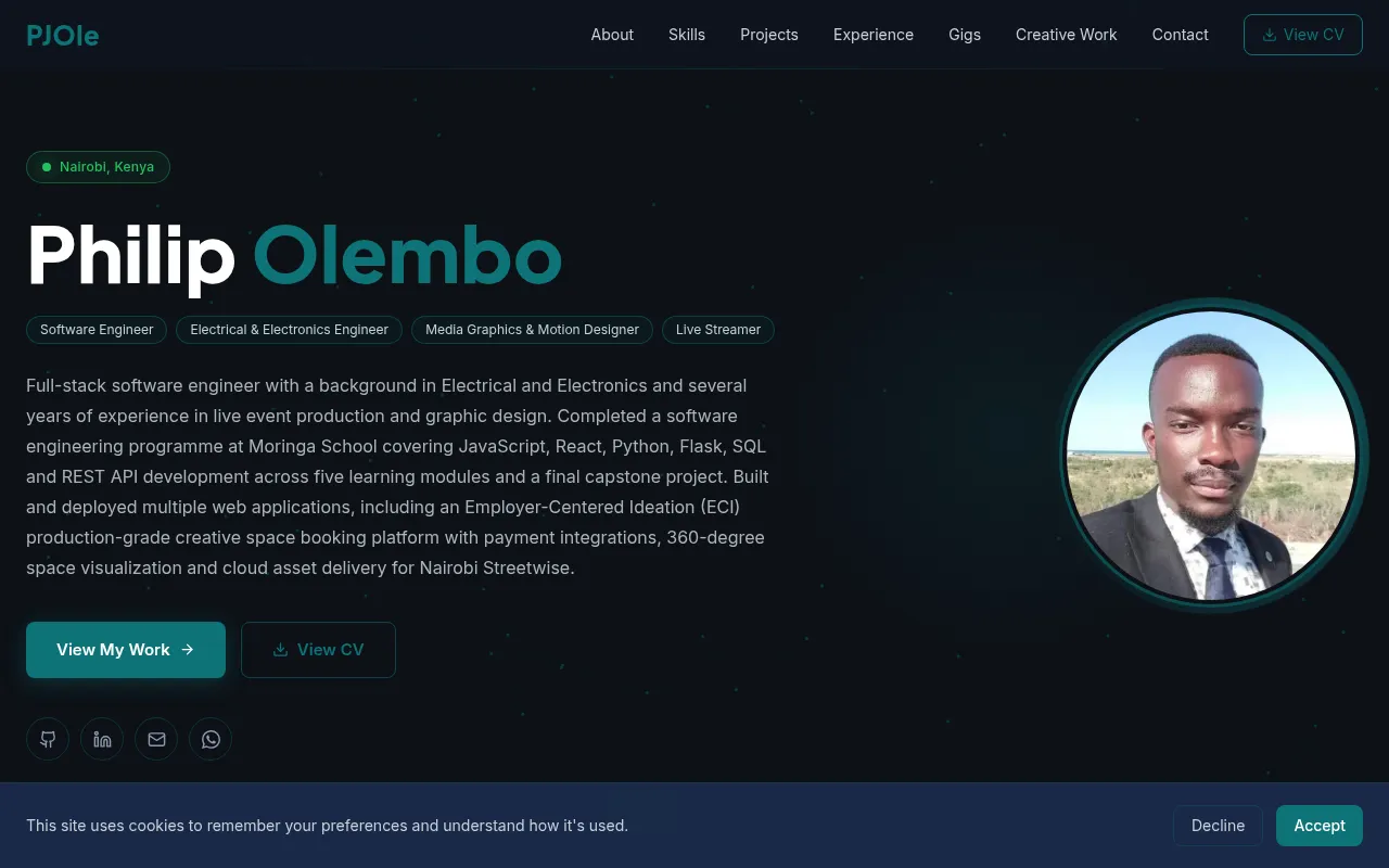 Screenshot of pjperfect.github.io