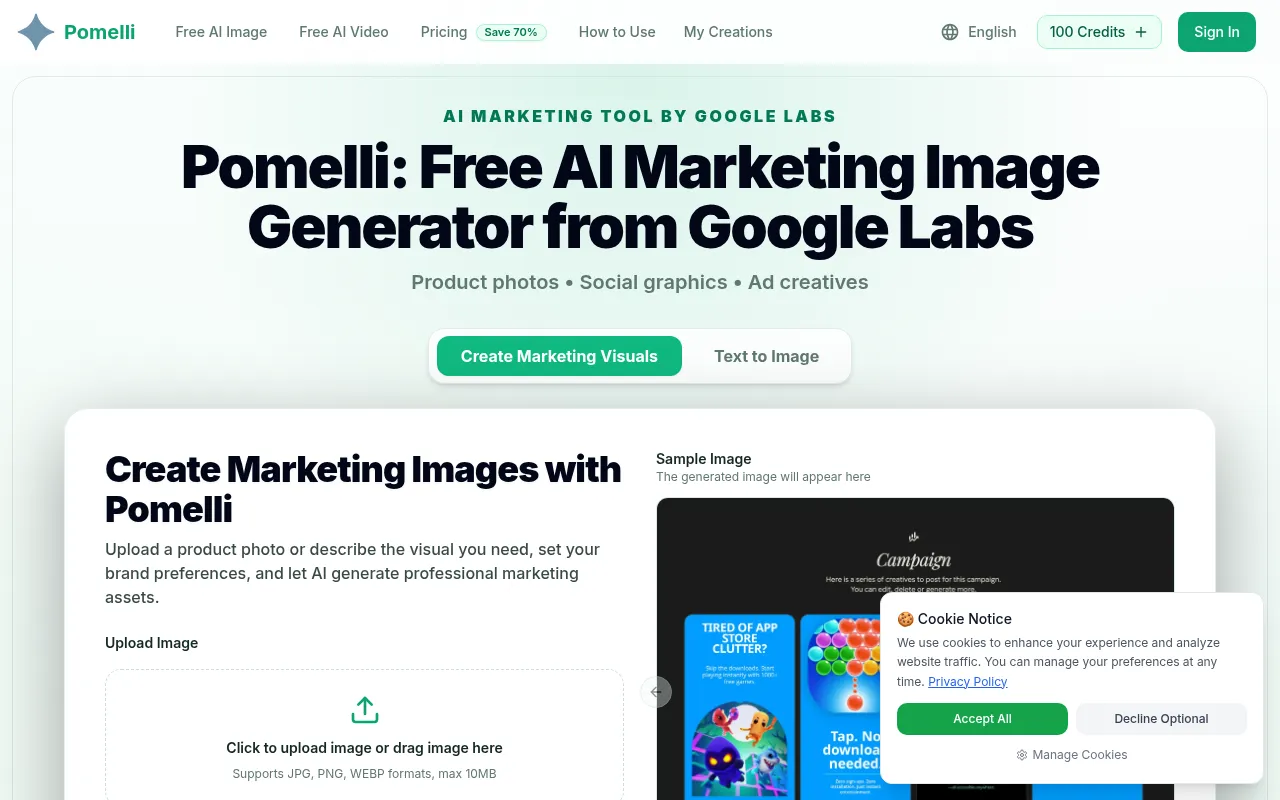 Screenshot of pomelliai.app