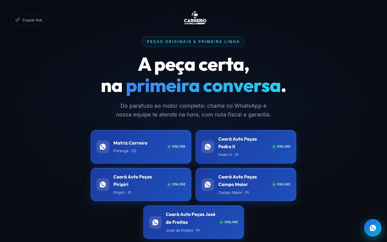 Screenshot of carreiro-autopecas.netlify.app