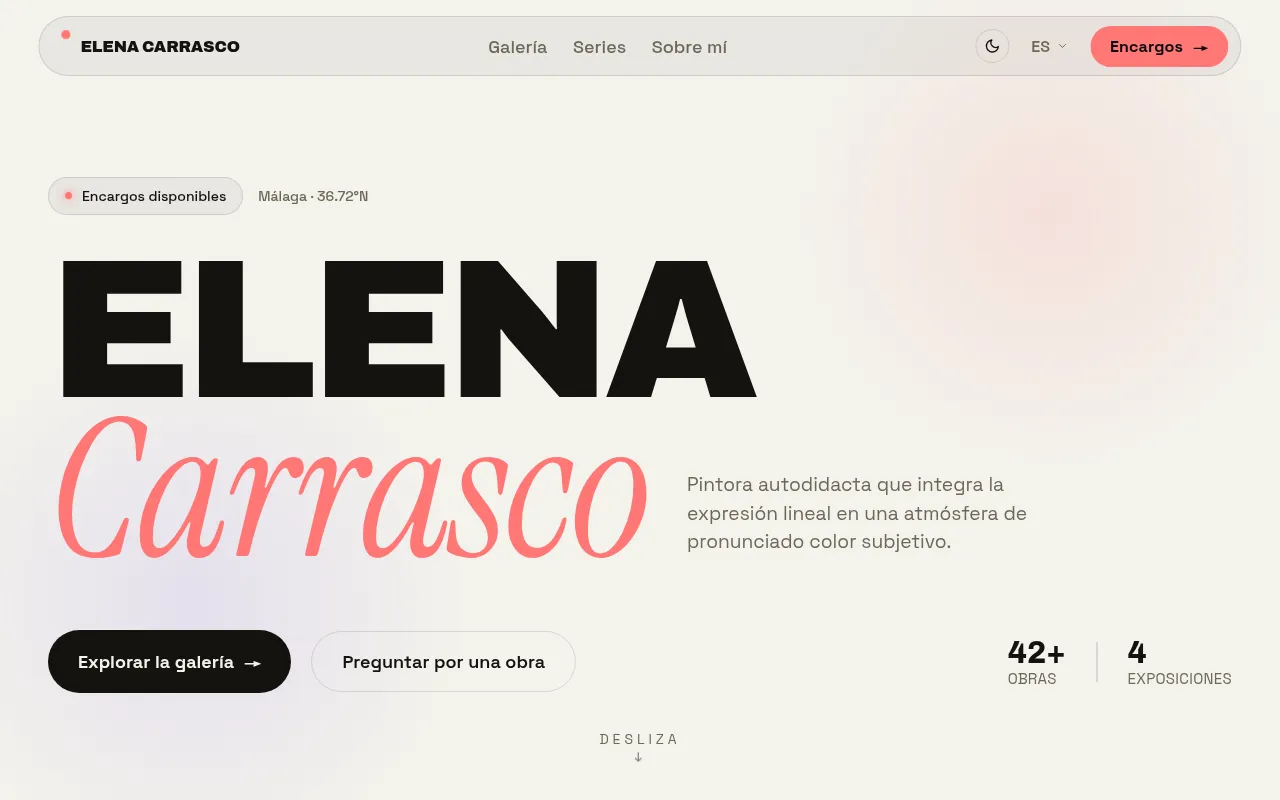 Screenshot of elenacarrasco.com