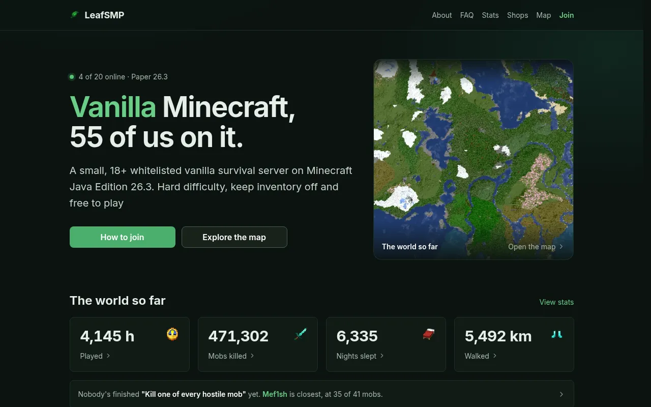 Screenshot of leafsmp.com