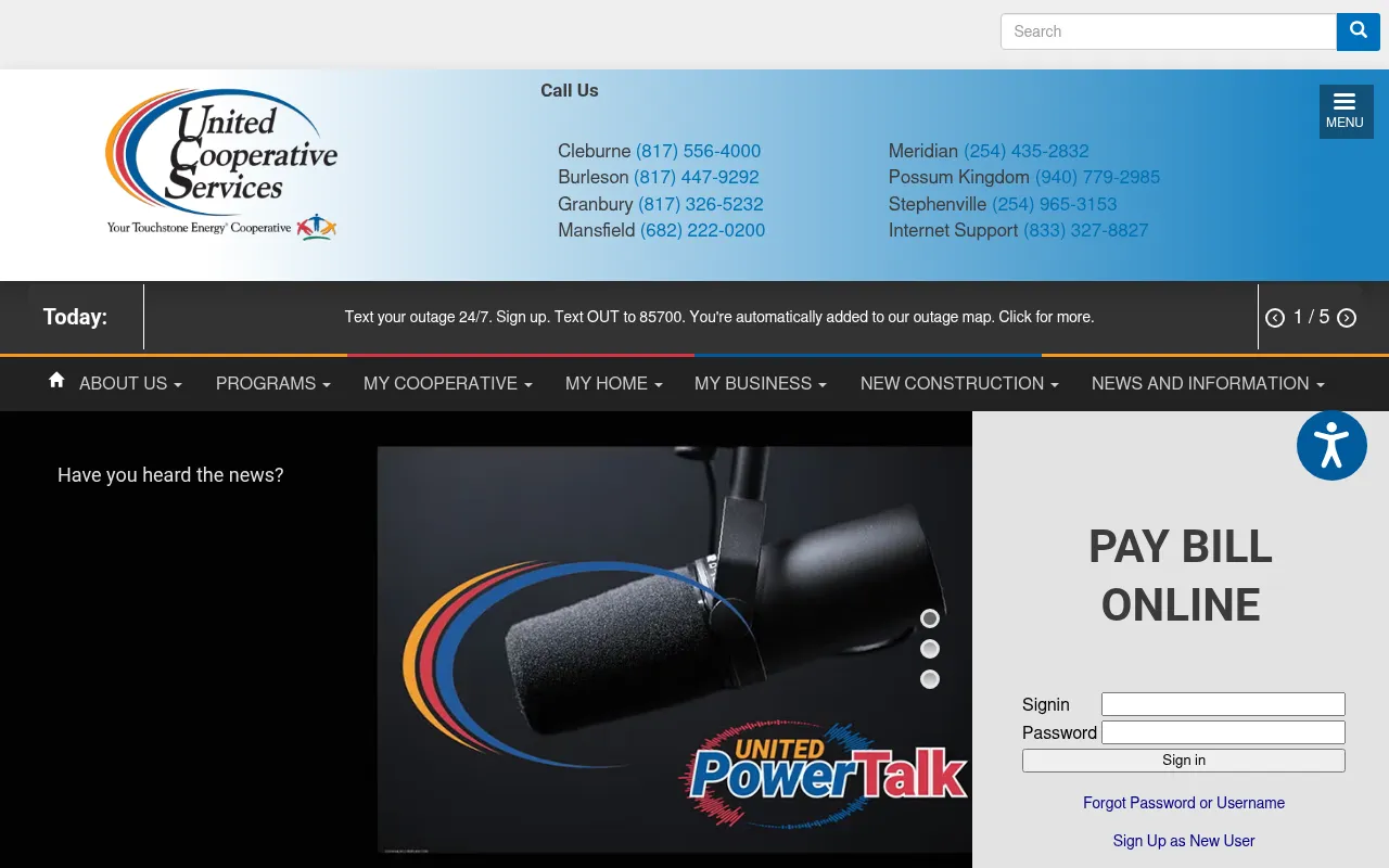 Screenshot of ucs.net