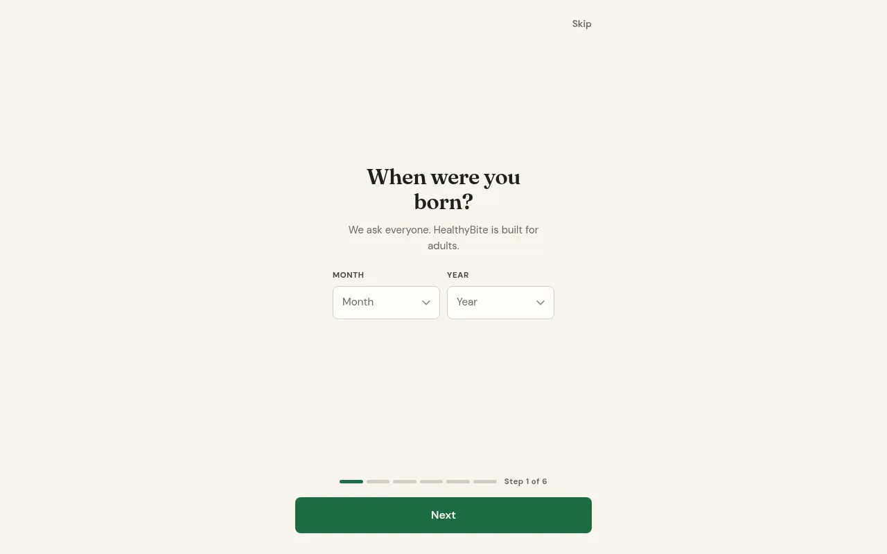 Screenshot of healthybite.app