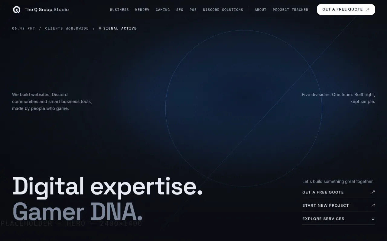 Screenshot of qgroup.dev