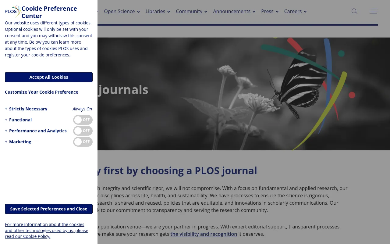Screenshot of plos.org