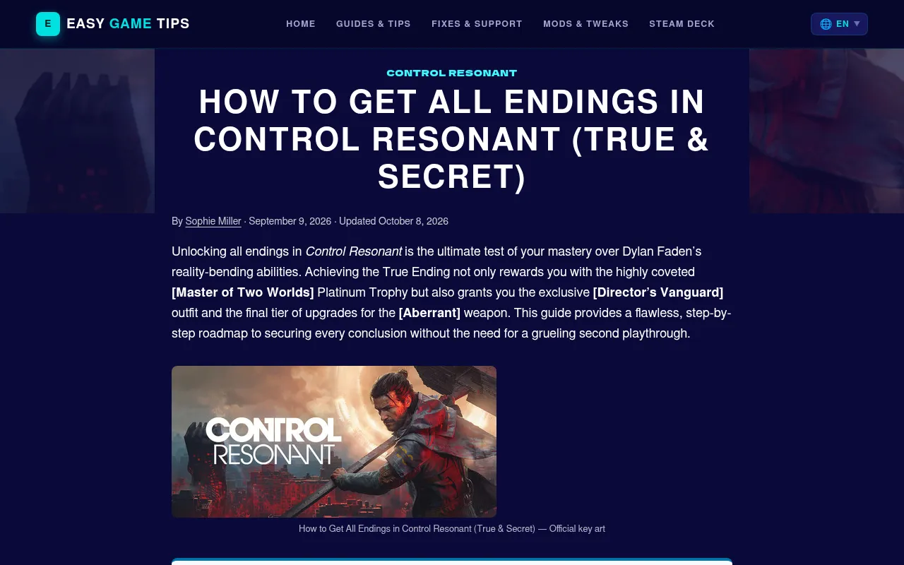 Screenshot of easygametips.com