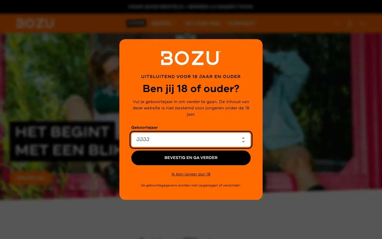 Screenshot of drinkbozu.com