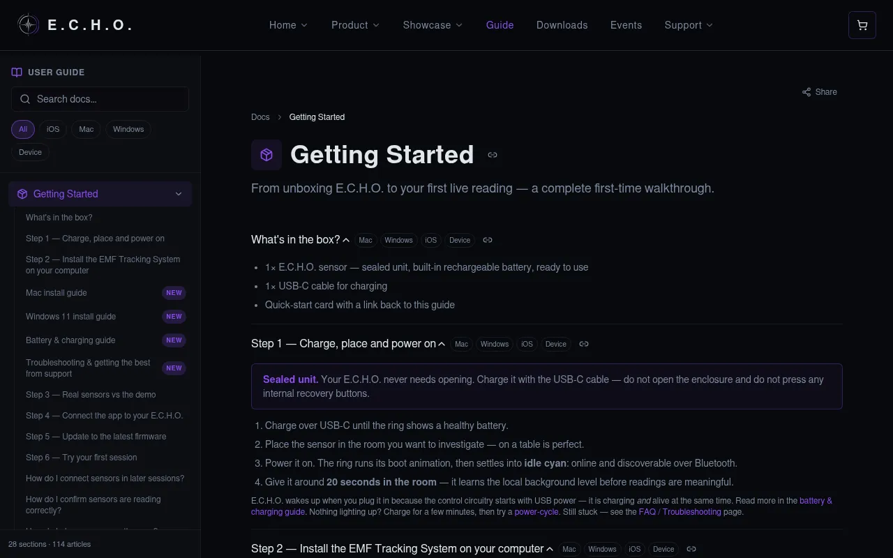 Screenshot of projectecho.co.uk