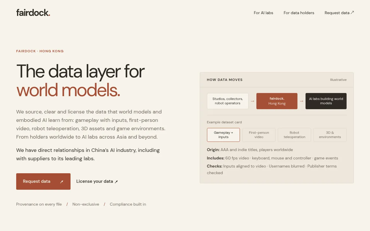 Screenshot of fairdock.ai
