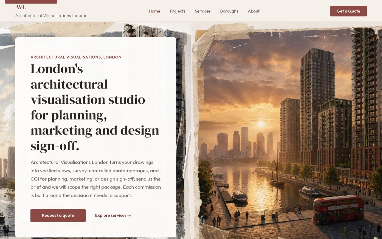 Screenshot of architecturalvisualisationlondon.uk