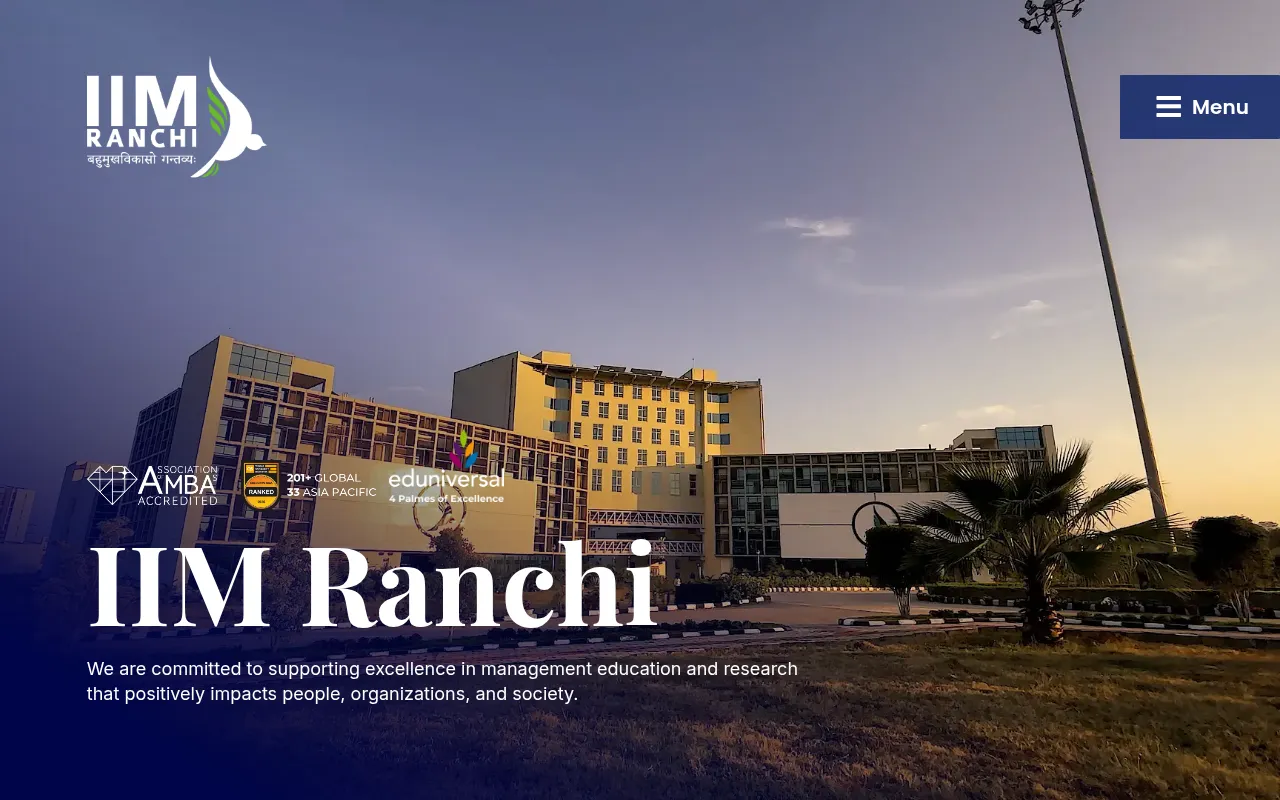 Screenshot of iimranchi.ac.in