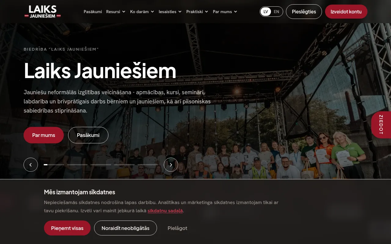 Screenshot of laiksjauniesiem.lv