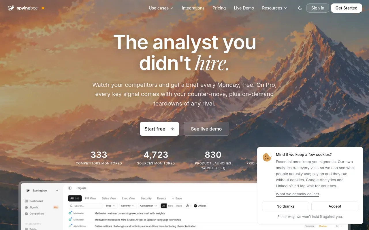 Screenshot of spyingbee.com