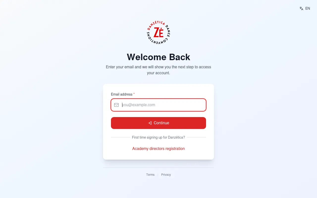 Screenshot of my.danzetica.com