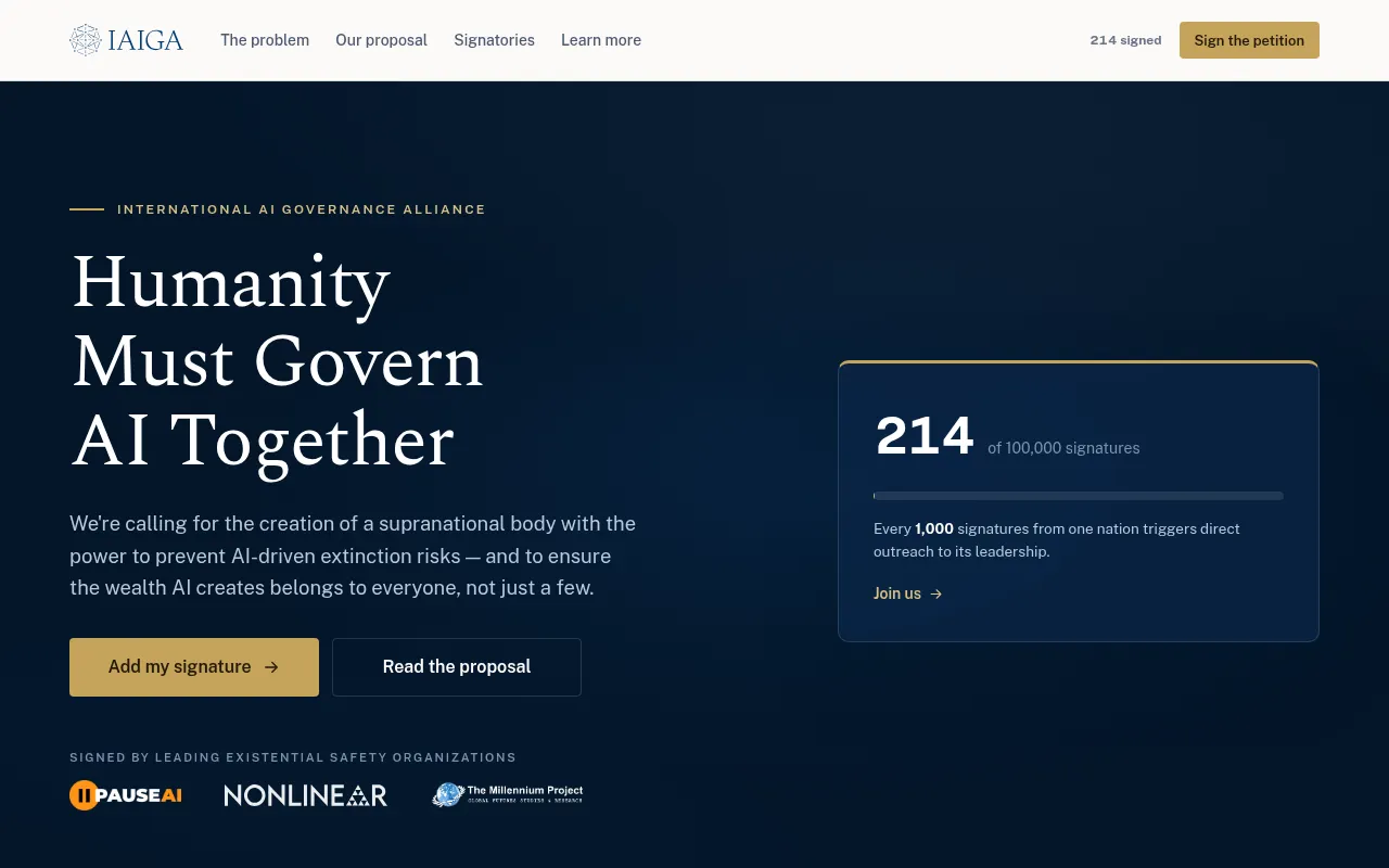 Screenshot of iaiga.org