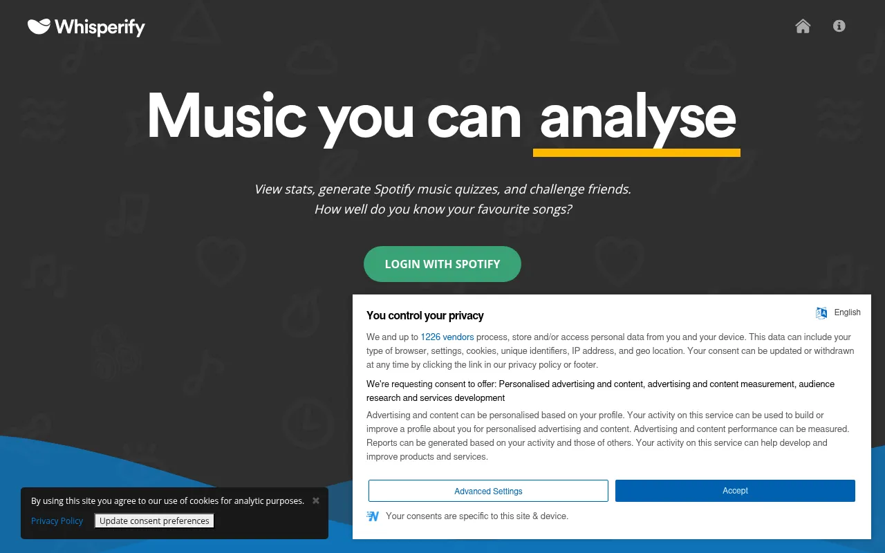 Screenshot of whisperify.net