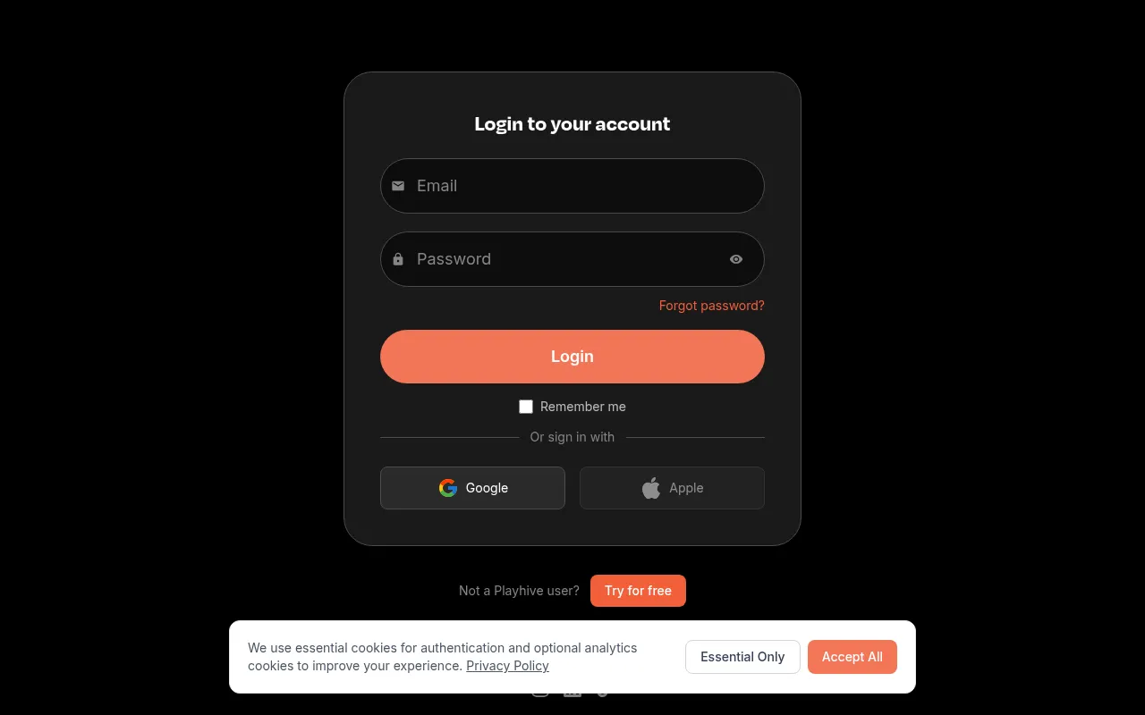 Screenshot of app.playhiveco.com