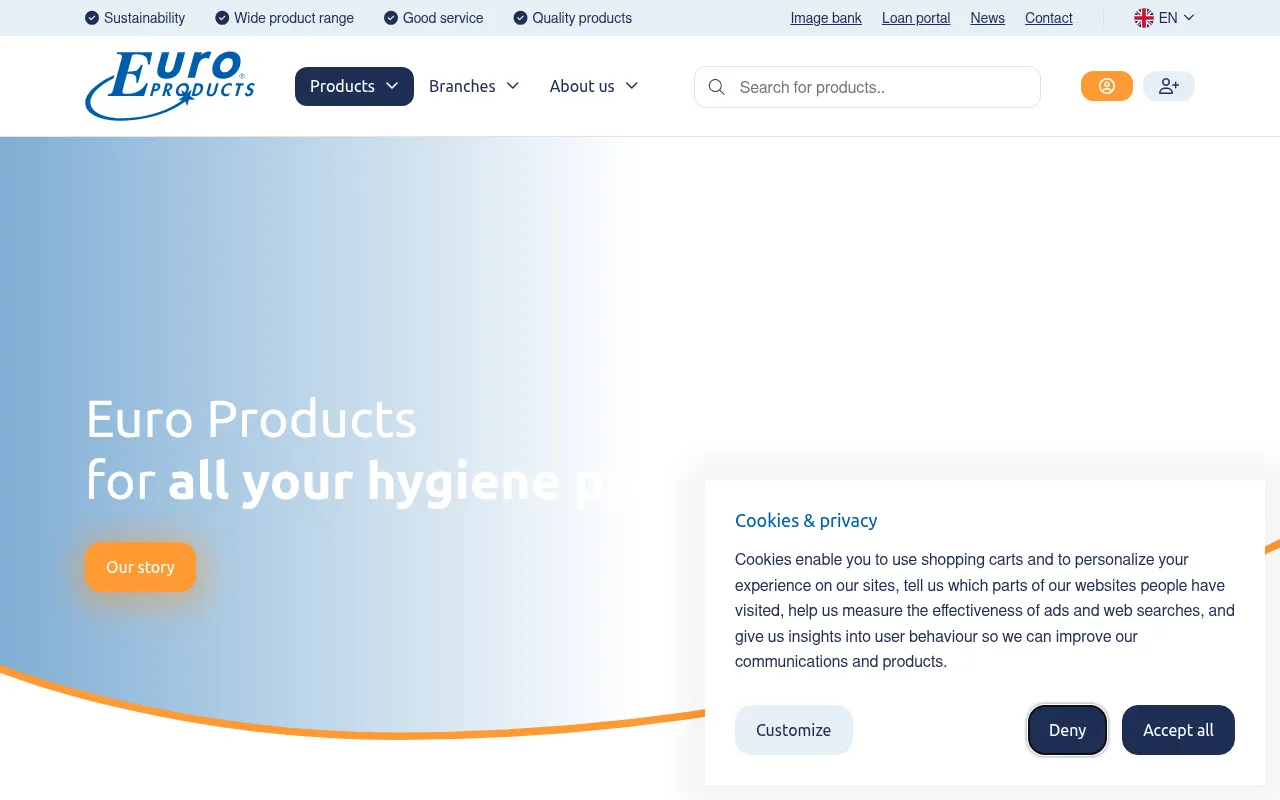 Screenshot of europroducts.nl