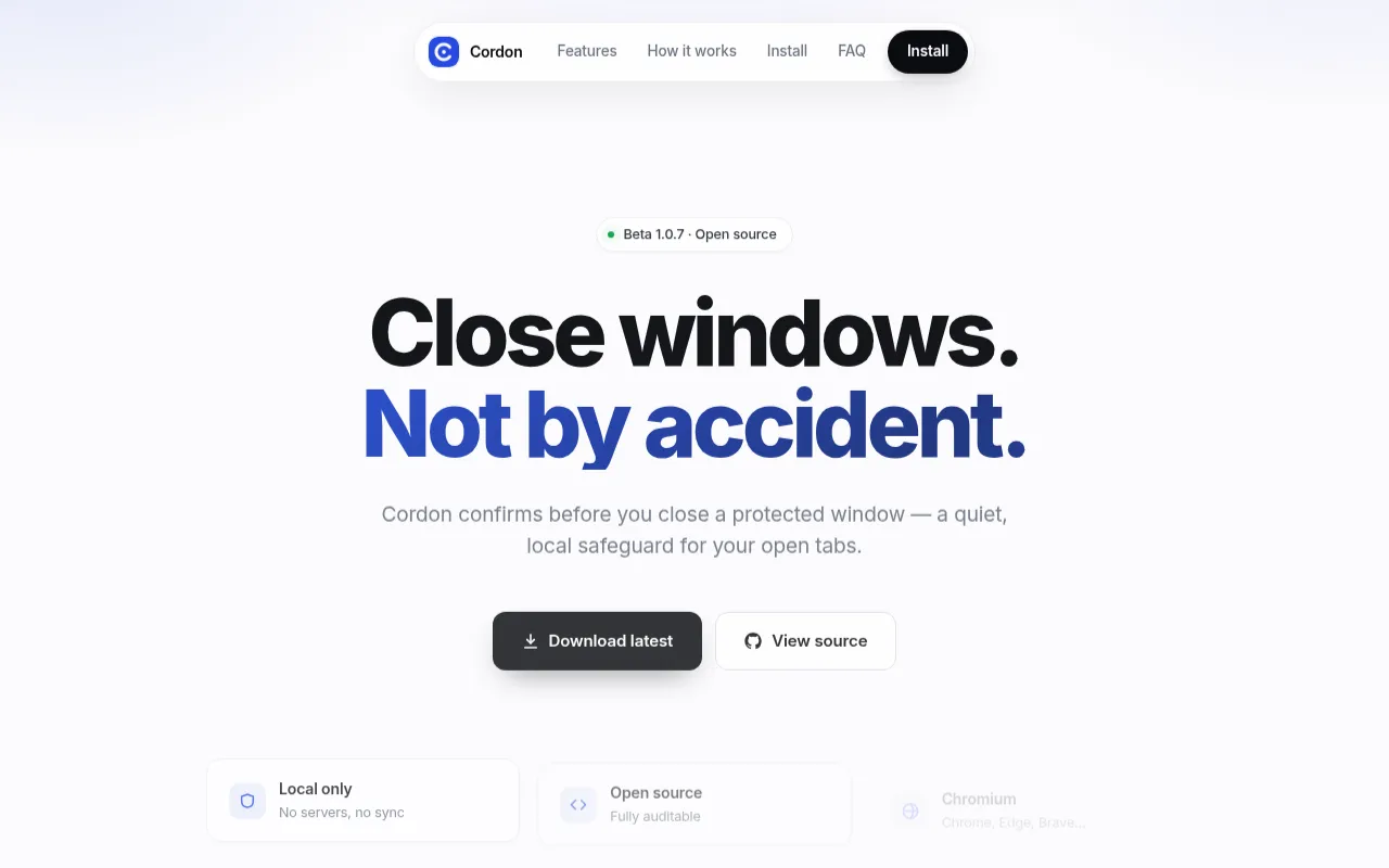 Screenshot of getcordon.vercel.app