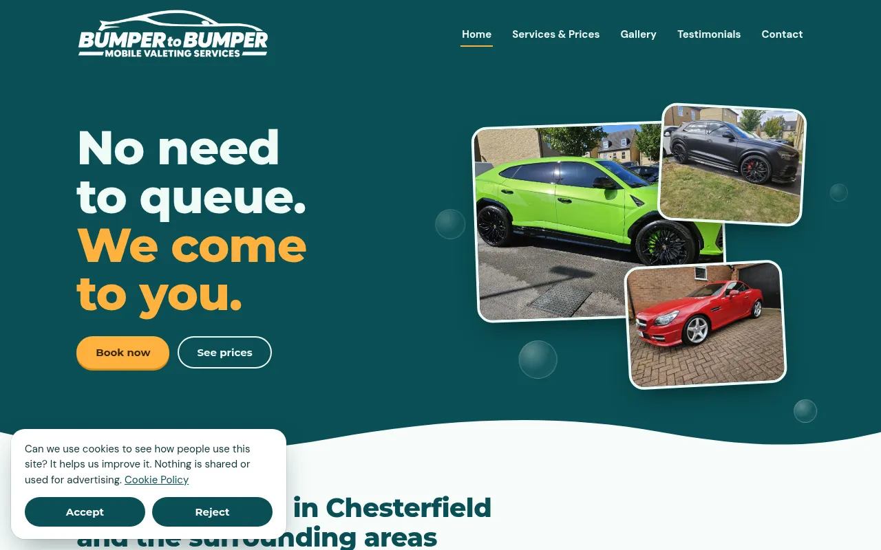 Screenshot of paulsvaleting.co.uk