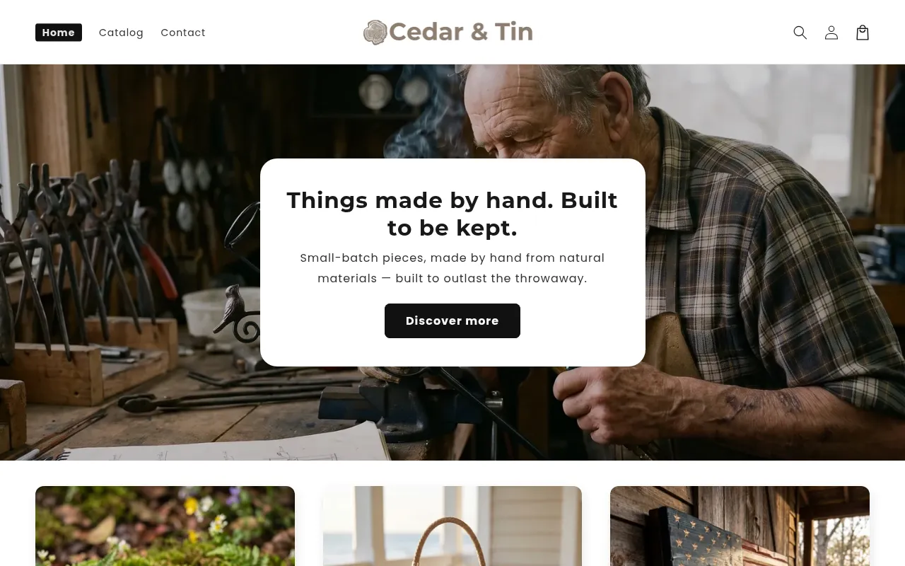 Screenshot of cedarandtinco.com