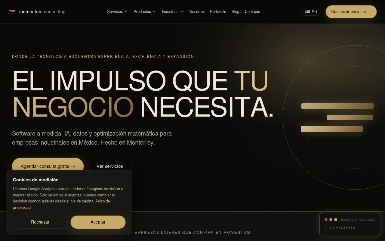Screenshot of momentumconsulting.mx