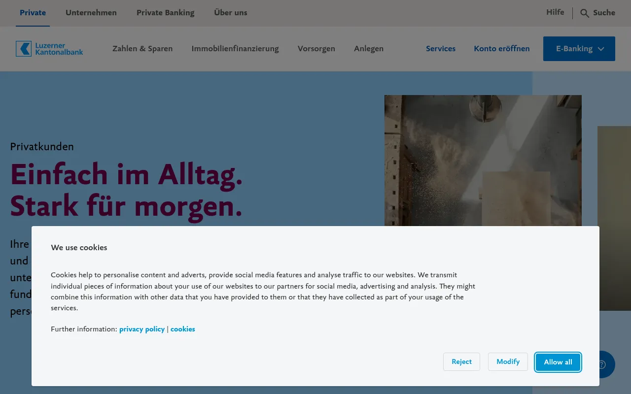 Screenshot of lukb.ch