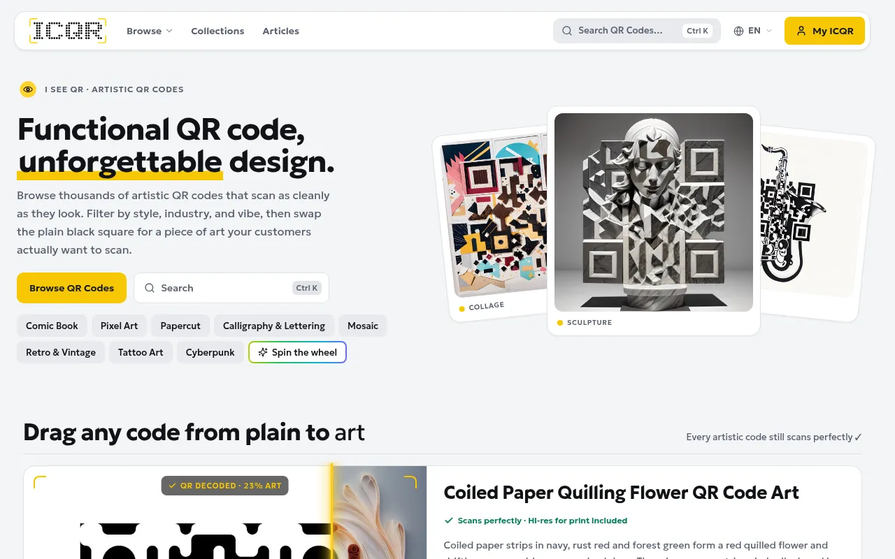 Screenshot of icqr.com