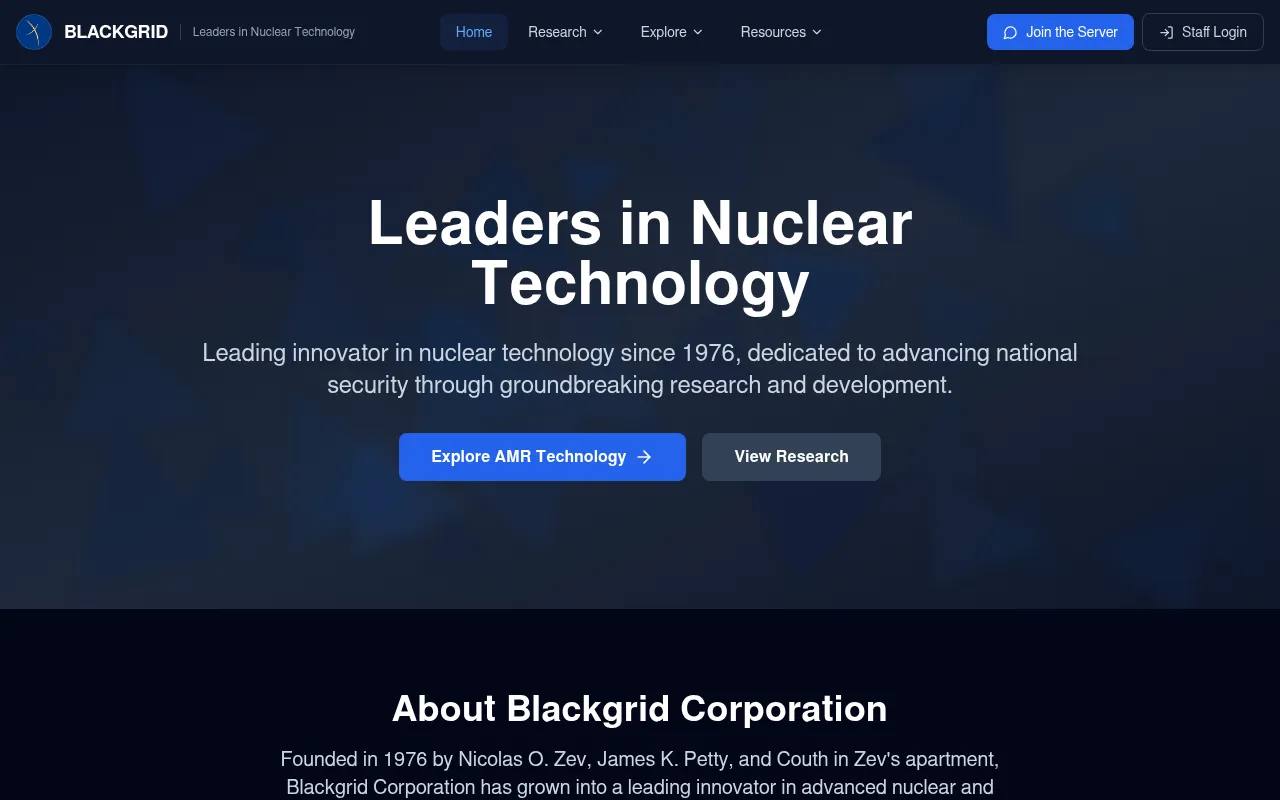 Screenshot of blackgridcorporation.com