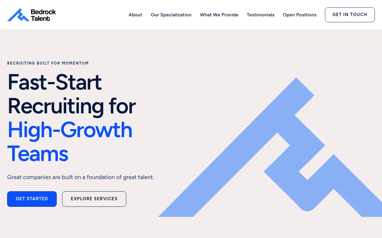 Screenshot of bedrocktalent.io