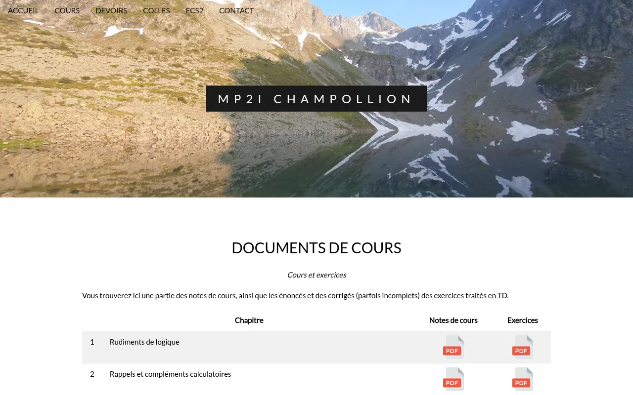 Screenshot of mp2i-champo.fr