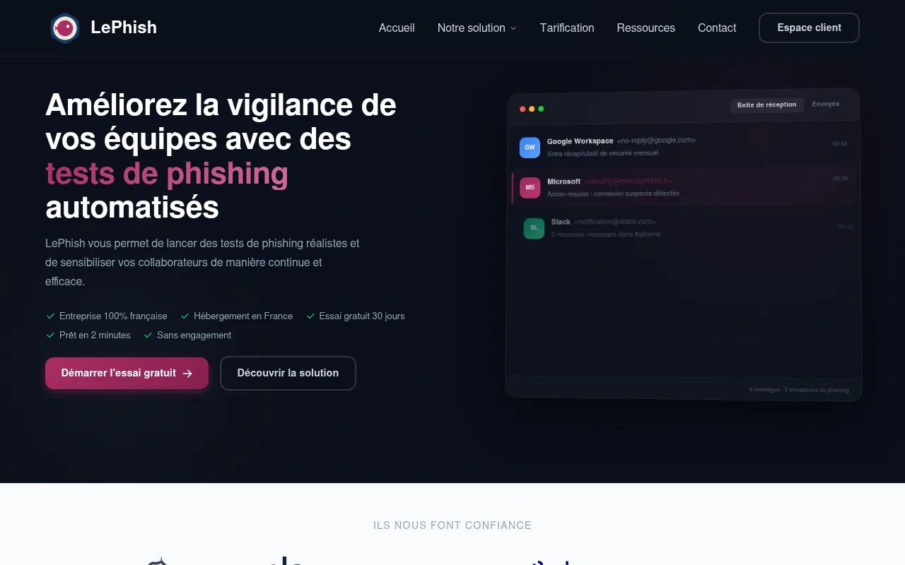 Screenshot of lephish.com