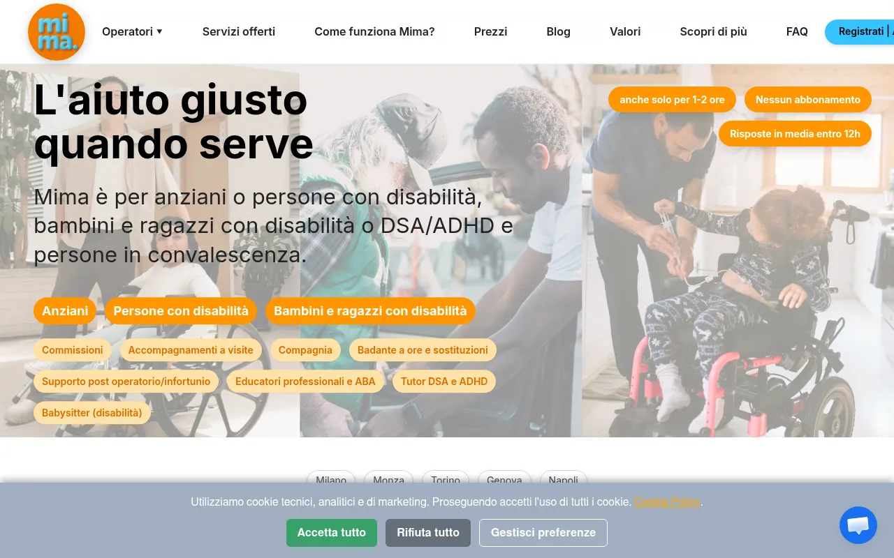 Screenshot of mima-italia.it