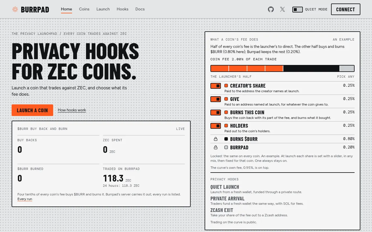Screenshot of burrpad.com
