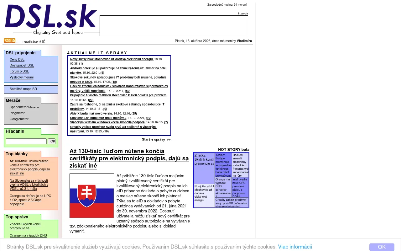 Screenshot of dsl.sk