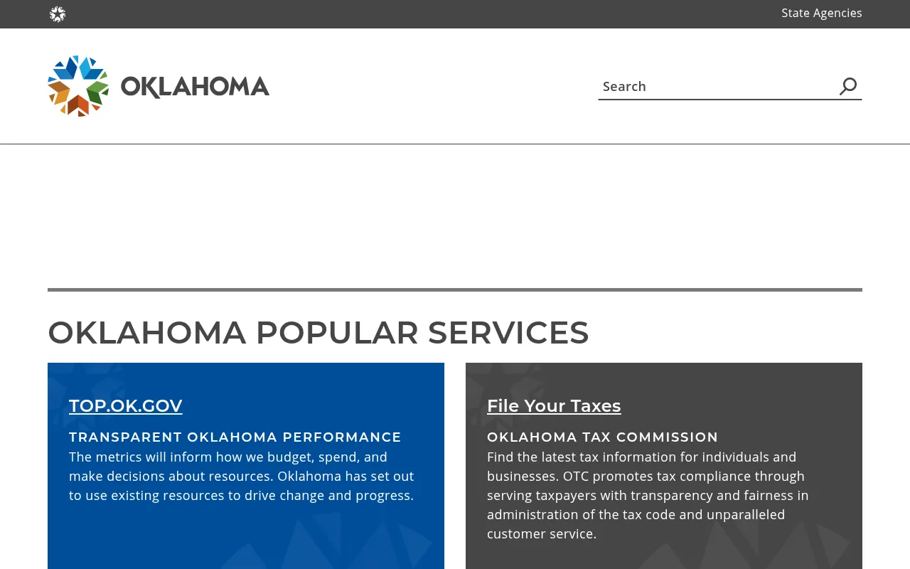 Screenshot of oklahoma.gov