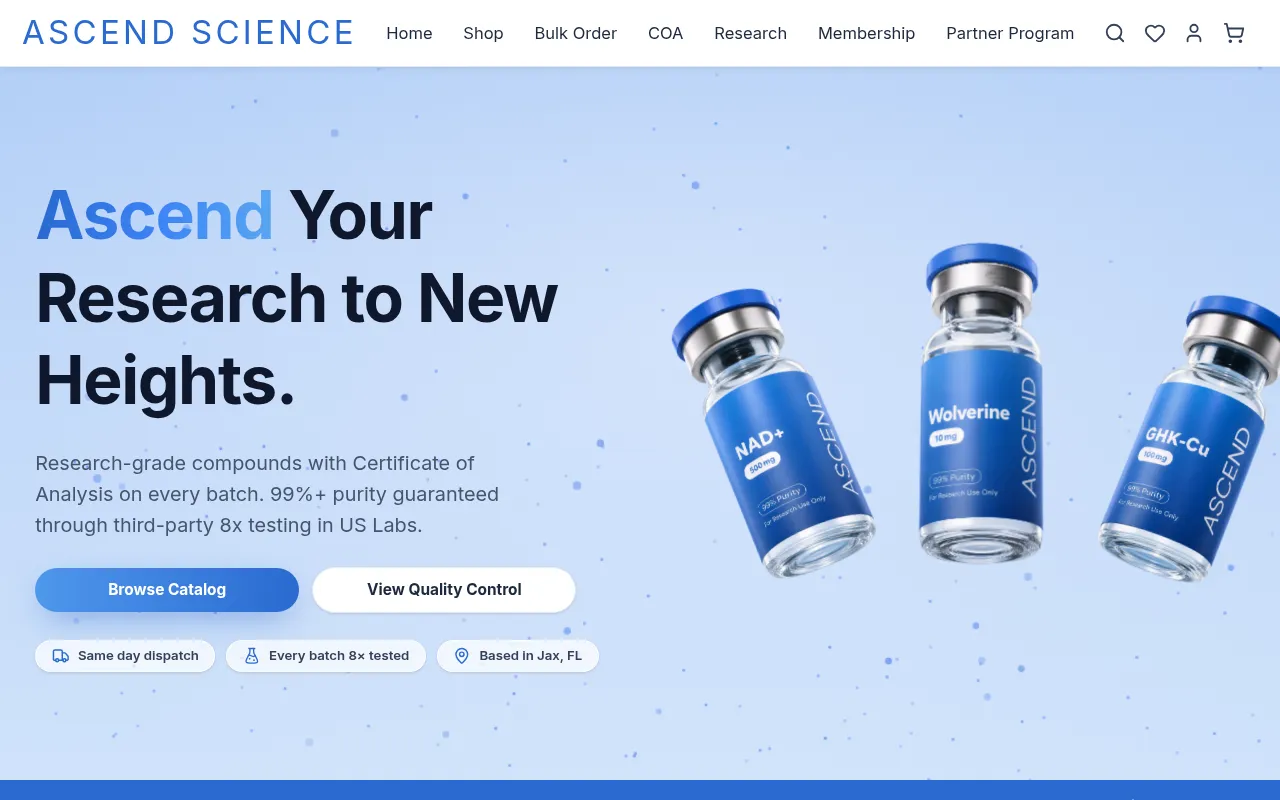 Screenshot of ascend.science
