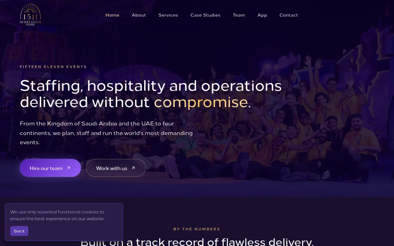 Screenshot of fifteenelevenevents.me