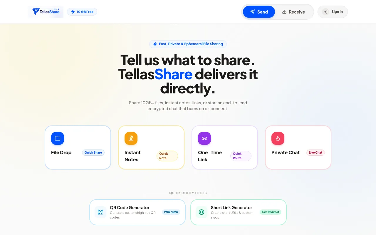 Screenshot of tellasshare.com